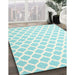 Machine Washable Contemporary Celeste Blue Rug in a Family Room, wshcon2437