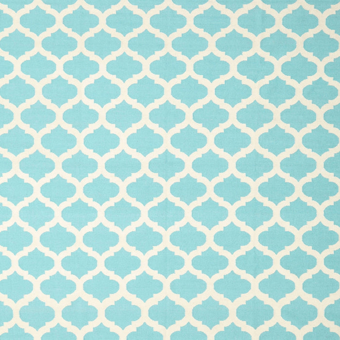 Square Contemporary Sky Blue Trellis Rug, con2437