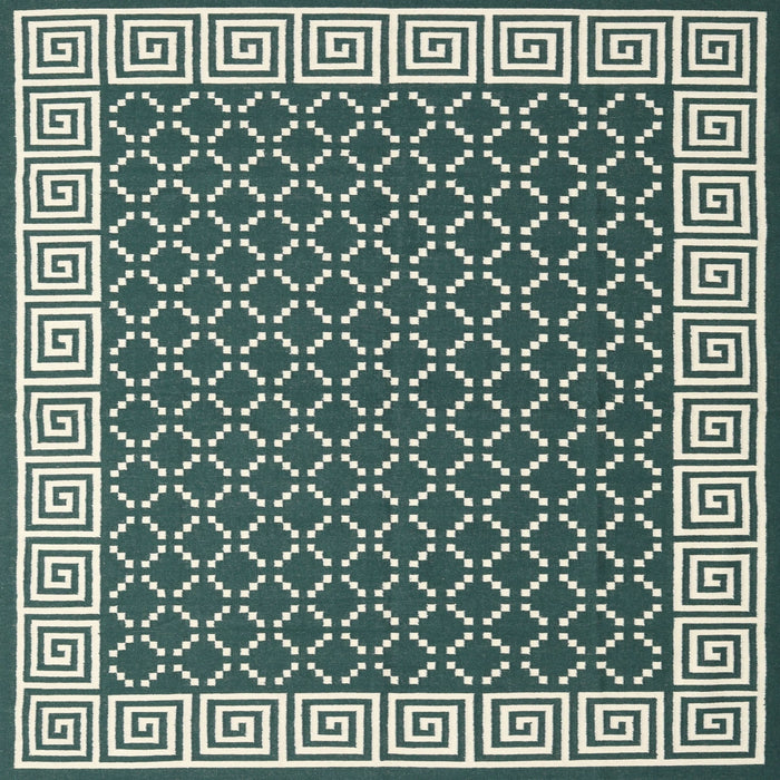 Square Contemporary Green Modern Rug, con2438