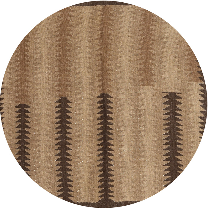 Square Machine Washable Contemporary Saddle Brown Rug, wshcon2439