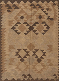 Machine Washable Contemporary Saddle Brown Rug, wshcon2440