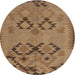 Sideview of Contemporary Saddle Brown Southwestern Rug, con2440