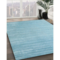 Contemporary Sky Blue Modern Rug, con2441