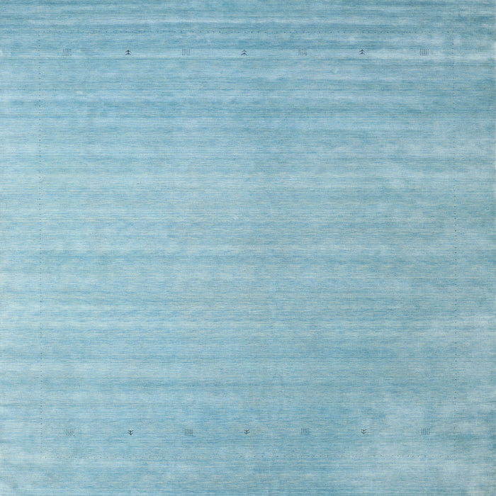 Sideview of Machine Washable Contemporary Sky Blue Rug, wshcon2441