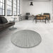 Round Machine Washable Contemporary Dark Gray Rug in a Office, wshcon2442