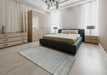 Contemporary Dark Gray Modern Rug in a Bedroom, con2442