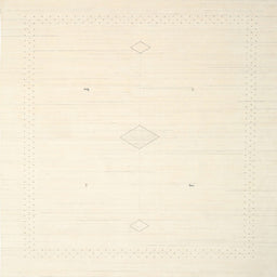 Square Contemporary Peach Beige Solid Rug, con2443