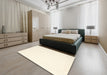 Machine Washable Contemporary Moccasin Beige Rug in a Bedroom, wshcon2445