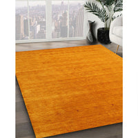 Contemporary Dark Orange Modern Rug, con2448