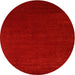 Square Machine Washable Contemporary Neon Red Rug, wshcon2459