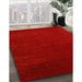 Contemporary Neon Red Modern Rug in Family Room, con2459