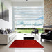 Square Machine Washable Contemporary Neon Red Rug in a Living Room, wshcon2459