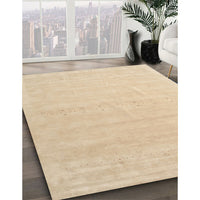 Contemporary Yellow Solid Rug, con2461