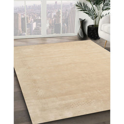 Contemporary Yellow Solid Rug in Family Room, con2462