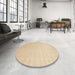 Round Machine Washable Contemporary Brown Rug in a Office, wshcon2463