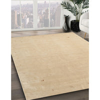 Contemporary Yellow Solid Rug, con2464