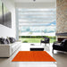 Square Contemporary Red Modern Rug in a Living Room, con2468