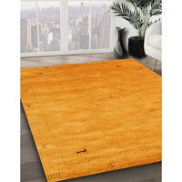 Contemporary Dark Orange Modern Rug, con2469