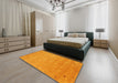 Contemporary Dark Orange Modern Rug in a Bedroom, con2469