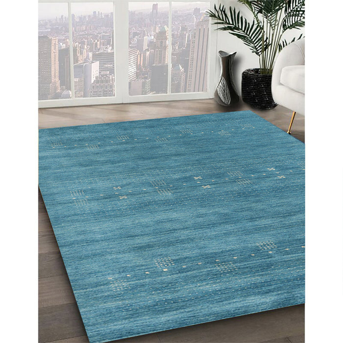 Machine Washable Contemporary Blue Ivy Blue Rug in a Family Room, wshcon2470