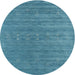 Sideview of Contemporary Blue Ivy Blue Modern Rug, con2470