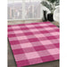 Contemporary Deep Pink Modern Rug in Family Room, con2472