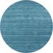 Sideview of Contemporary Bright Navy Blue Modern Rug, con2473