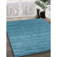 Contemporary Bright Navy Blue Modern Rug, con2473