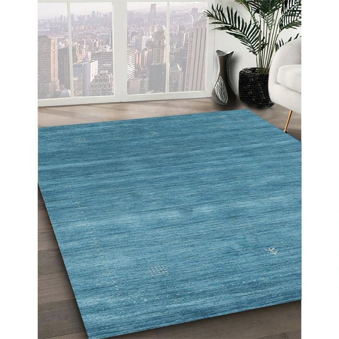 Machine Washable Contemporary Bright Navy Blue Rug in a Family Room, wshcon2473