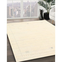 Contemporary Peach Beige Solid Rug, con2474