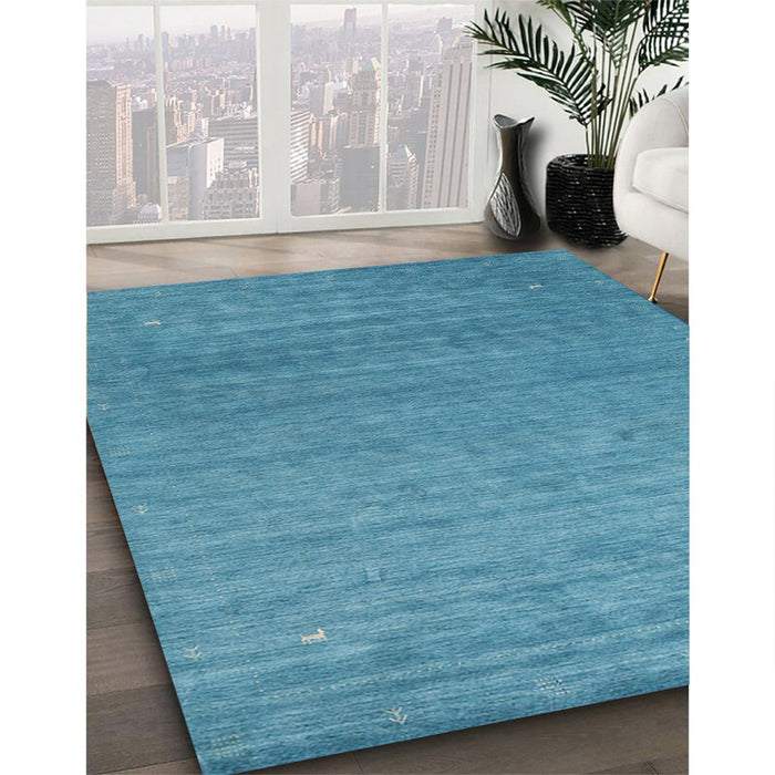 Machine Washable Contemporary Blue Ivy Blue Rug in a Family Room, wshcon2477