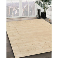 Contemporary Yellow Solid Rug, con2479