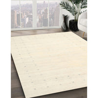 Contemporary Peach Beige Solid Rug, con2481