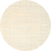 Sideview of Contemporary Peach Beige Solid Rug, con2481