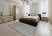 Machine Washable Contemporary Dark Gray Rug in a Bedroom, wshcon2484