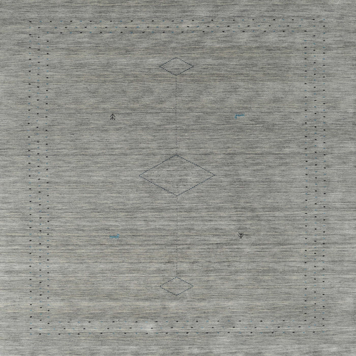 Square Contemporary Dark Gray Modern Rug, con2484