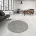 Round Machine Washable Contemporary Dark Gray Rug in a Office, wshcon2484