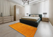 Machine Washable Contemporary Dark Orange Rug in a Bedroom, wshcon2485