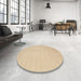 Round Machine Washable Contemporary Brown Rug in a Office, wshcon2488