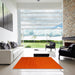 Square Contemporary Red Modern Rug in a Living Room, con2489