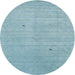 Sideview of Contemporary Koi Blue Modern Rug, con2490