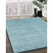 Contemporary Koi Blue Modern Rug in Family Room, con2490