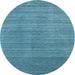 Sideview of Contemporary Blue Ivy Blue Modern Rug, con2493