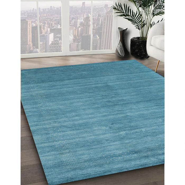 Machine Washable Contemporary Blue Ivy Blue Rug in a Family Room, wshcon2493