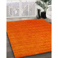 Contemporary Neon Red Modern Rug, con2494