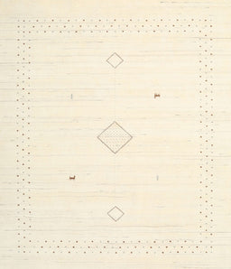 Contemporary Peach Beige Solid Rug, con2496