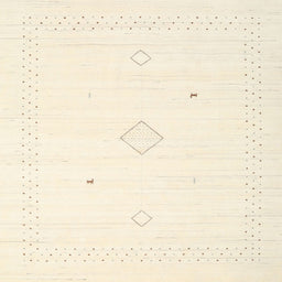 Square Contemporary Peach Beige Solid Rug, con2496