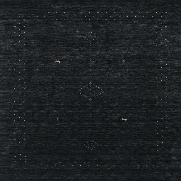 Sideview of Machine Washable Contemporary Gunmetal Green Rug, wshcon2499