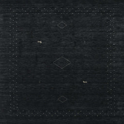 Square Contemporary Gunmetal Green Modern Rug, con2499
