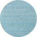 Sideview of Contemporary Sky Blue Modern Rug, con2504